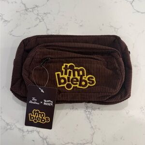 NWT Tim Hortons x Justin Bieber Brown Corduroy Bag Tim Biebs